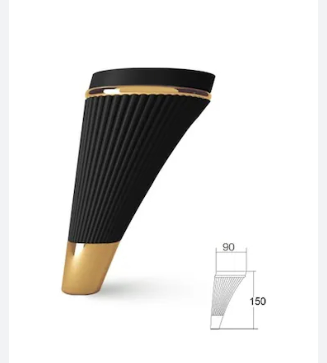 Mobilya / Baza Ayak İron 15 cm altın sarısı