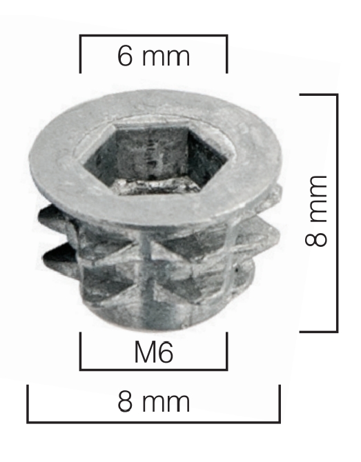 Metal Dübel 8 x 8 [ Euro Diş ] M6