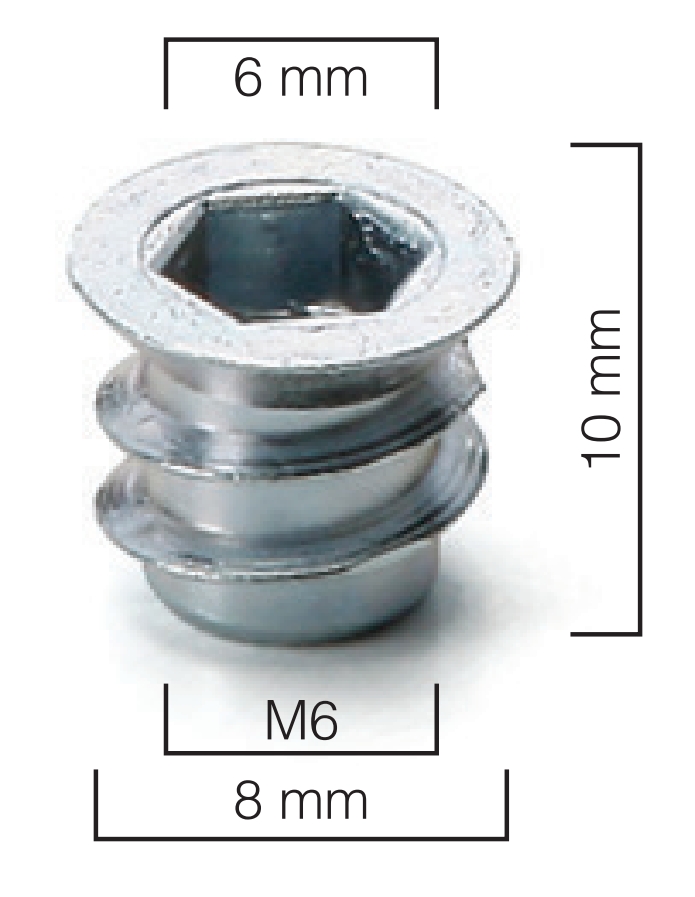 Metal Dübel 8 x 10 mm M6