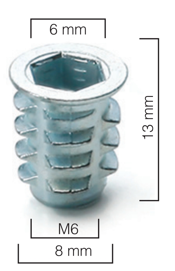 Metal Dübel [ Euro Diş ] 8 x 13 mm M6 