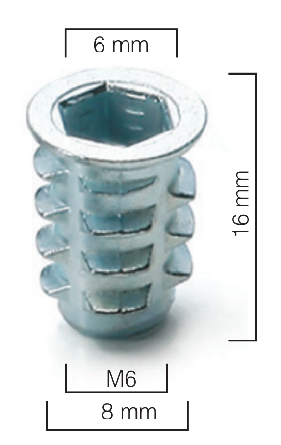 Metal Dübel [ Euro Diş ] 8 x 16 mm M6