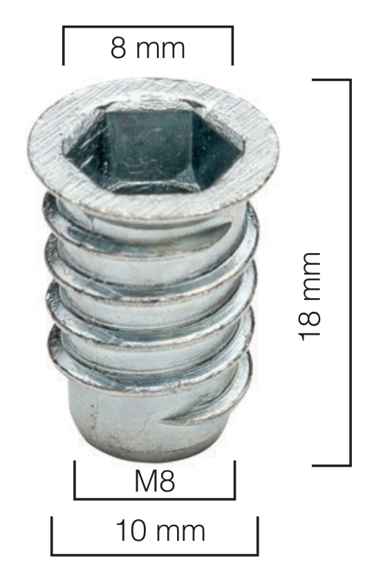 Metal Dübel 10 x 18 mm 5/16 Diş [ Çap 10 mm ]